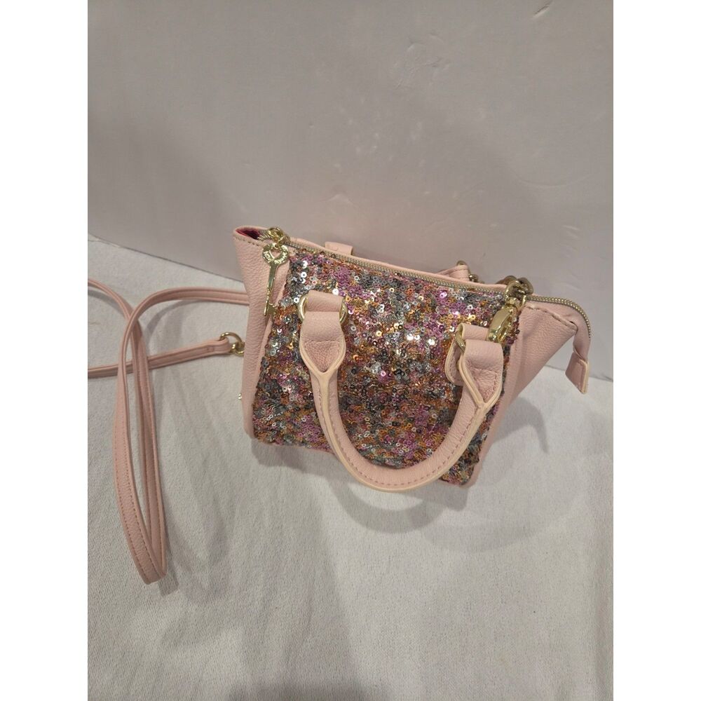 Vintage Betsey Johnson Pink Sparkle Sequin Crossbody Purse